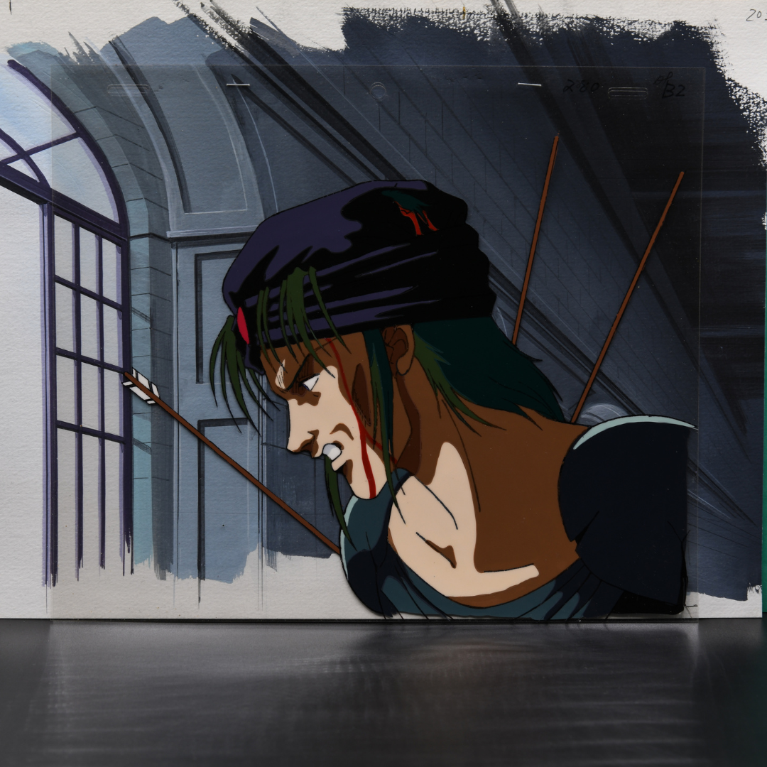 Shurato: The Legend of the Heavenly Sphere – Mayuri Wounded by Arrows – original animation production artwork