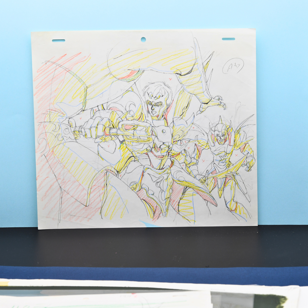 Shurato: The Legend of the Heavenly Sphere – Shurato Hidaka Battle Scene – original animation production artwork – detail 8