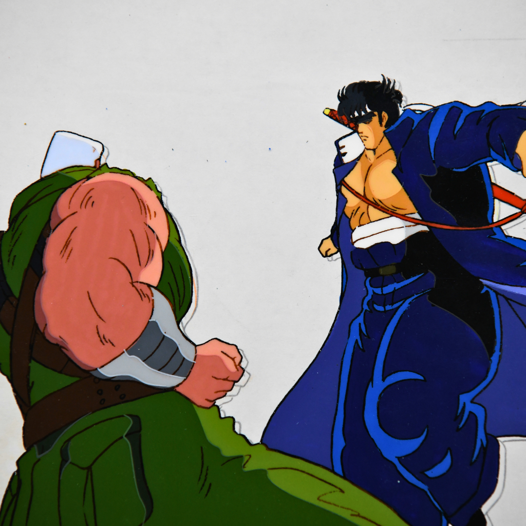 Sakigake!! Otokojuku – Momotaro vs. B.J. Bruce Fight Scene – original animation production artwork