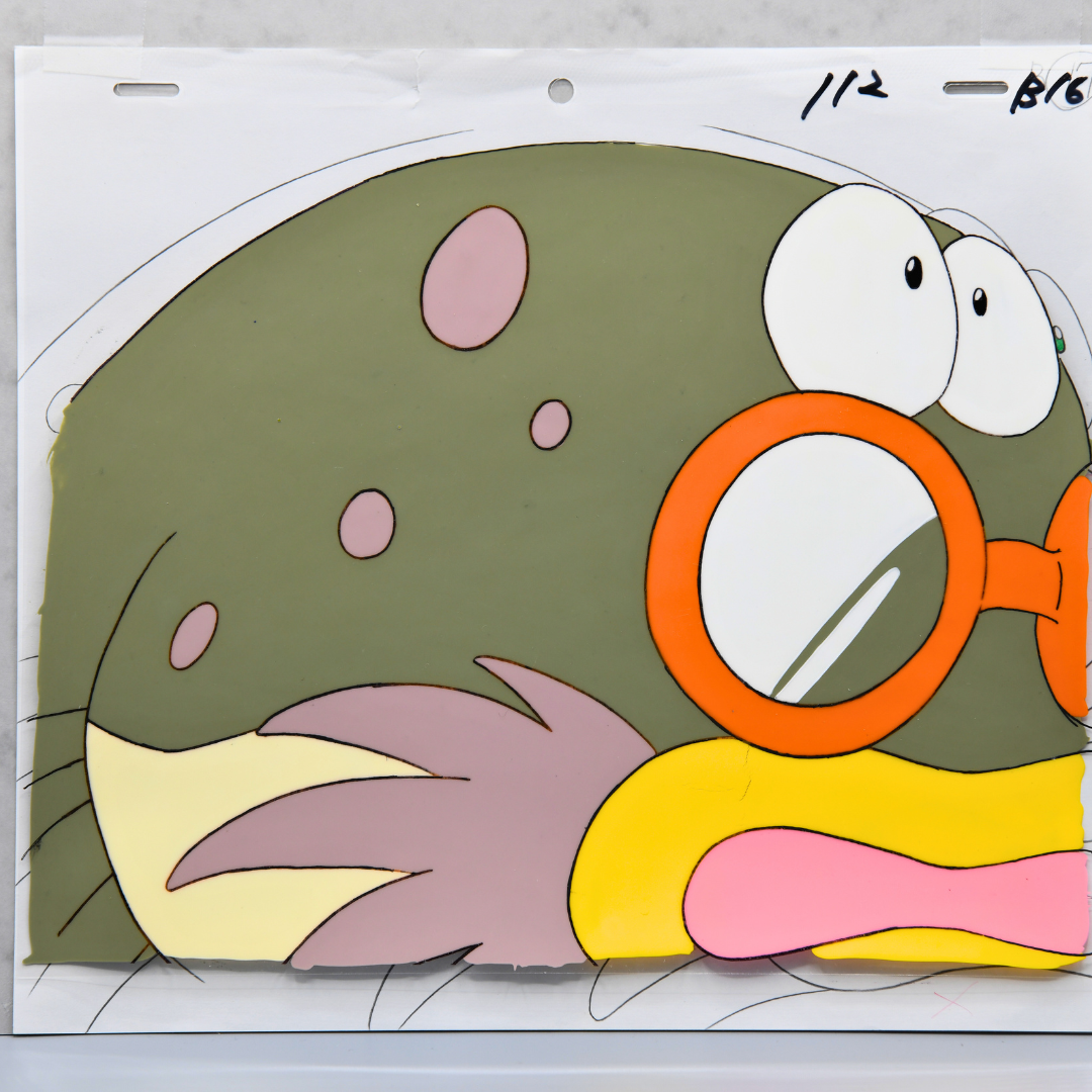 10 Frogs: Funny Fish Production Cel + Dōga (Toei Video/Tohokushinsha/Trans Arts, ca. 1990s) – original animation production artwork