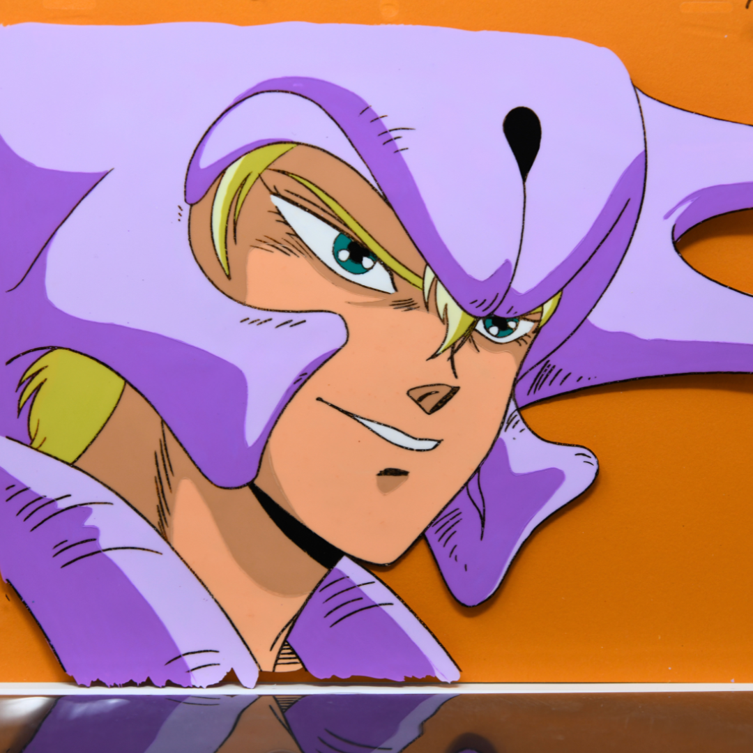 Jūshin Liger – Ryu Dolk Close-Up in Armour – original animation production artwork – detail 2