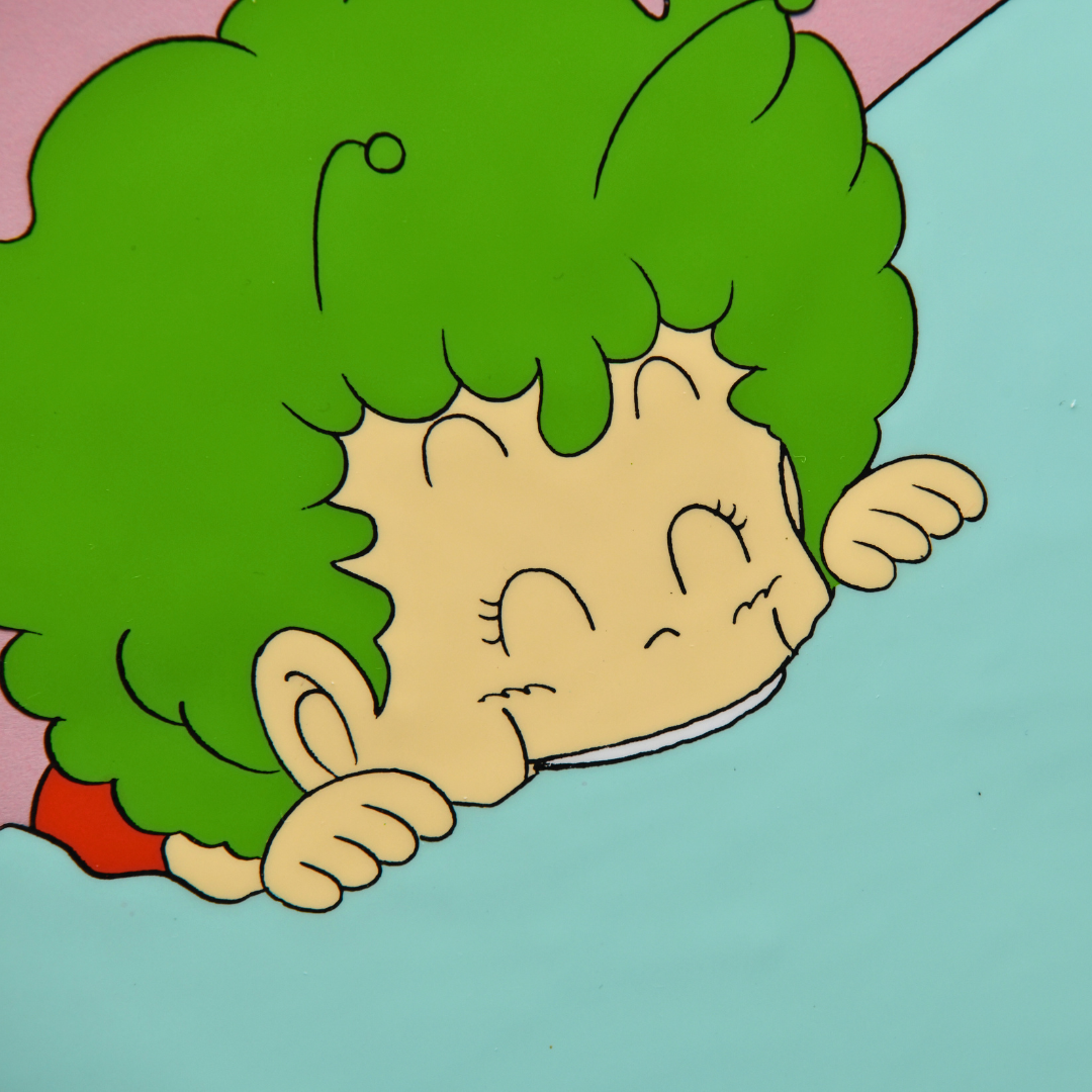 Dr. Slump – Gatchan Eating Concrete – original animation production artwork