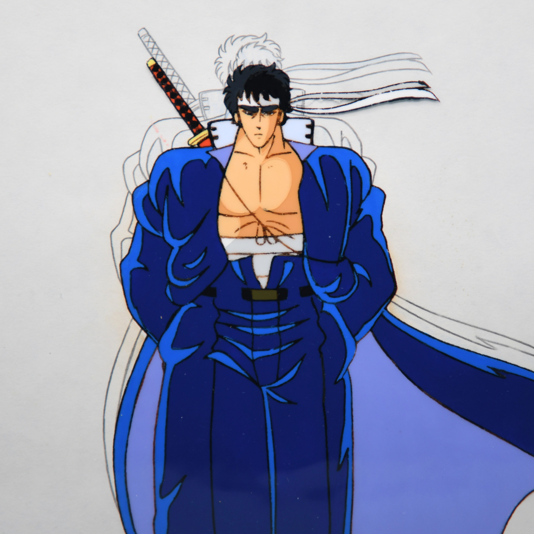 Sakigake!! Otokojuku – Momotaro walking in the Wind Wide Shot – Original Production Cel and Douga Stuck (Toei Animation, 1988)