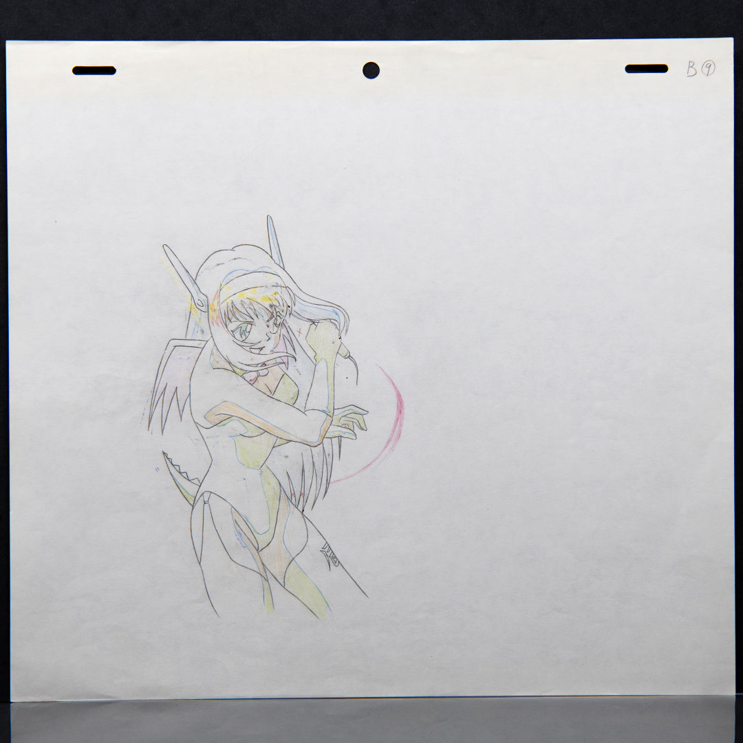 Flame of Recca – Fūko Kirisawa Fighting – original animation production artwork – detail 2