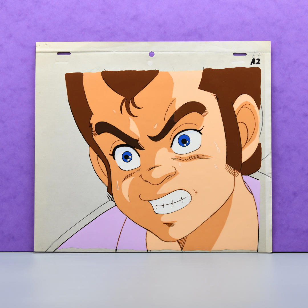 Sakigake!! Otokojuku – Gokukoji Hidemaro Close-Up – Original Production Cel and Douga Stuck (Toei Animation, 1988)