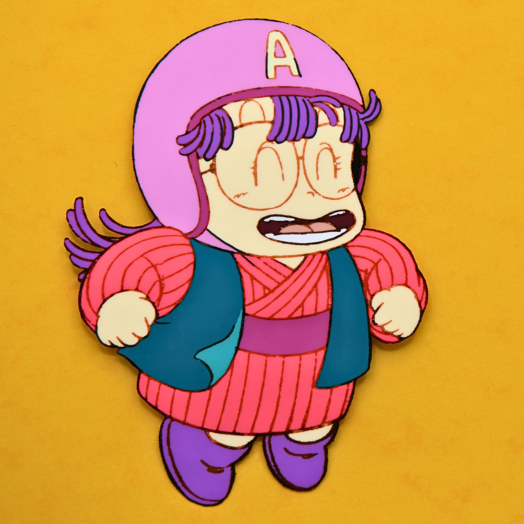 Dr. Slump – Arale & Akane at the Race – original animation production artwork