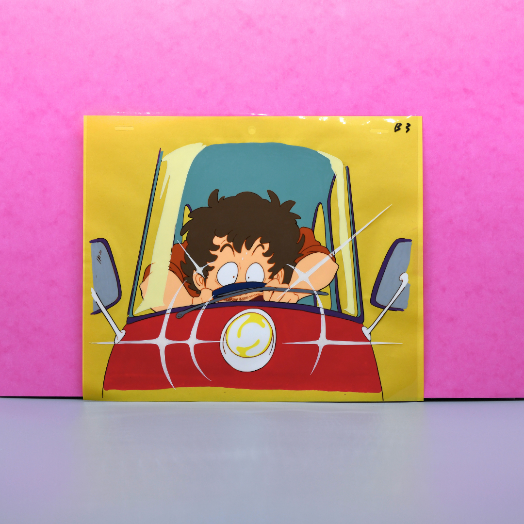 Dr. Slump – Senbei Driving Scooter Car – original animation production artwork – detail 3
