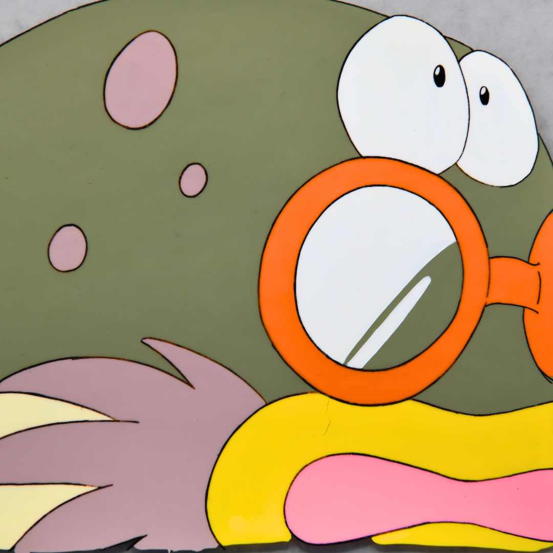 10 Frogs: Funny Fish Production Cel + Dōga (Toei Video/Tohokushinsha/Trans Arts, ca. 1990s) – original animation production artwork – detail 2
