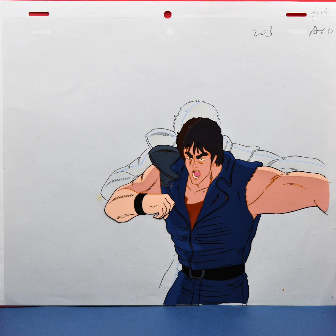 Fist of the North Star (Hokuto no Ken) – Kenshiro Fighting – original animation production artwork – detail 3