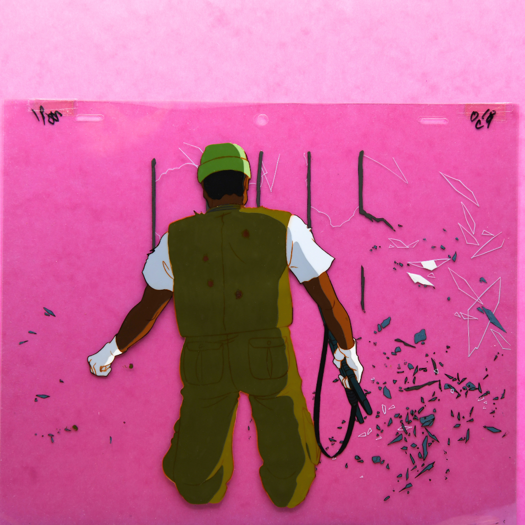 Harmagedon: Genma Taisen – Military-Style Robber Shot – original animation production artwork – detail 4