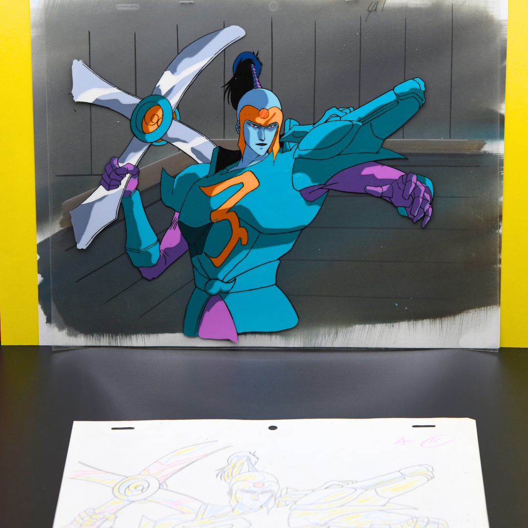 Shurato: The Legend of the Heavenly Sphere – Antela with Weapon – original animation production artwork – detail 3