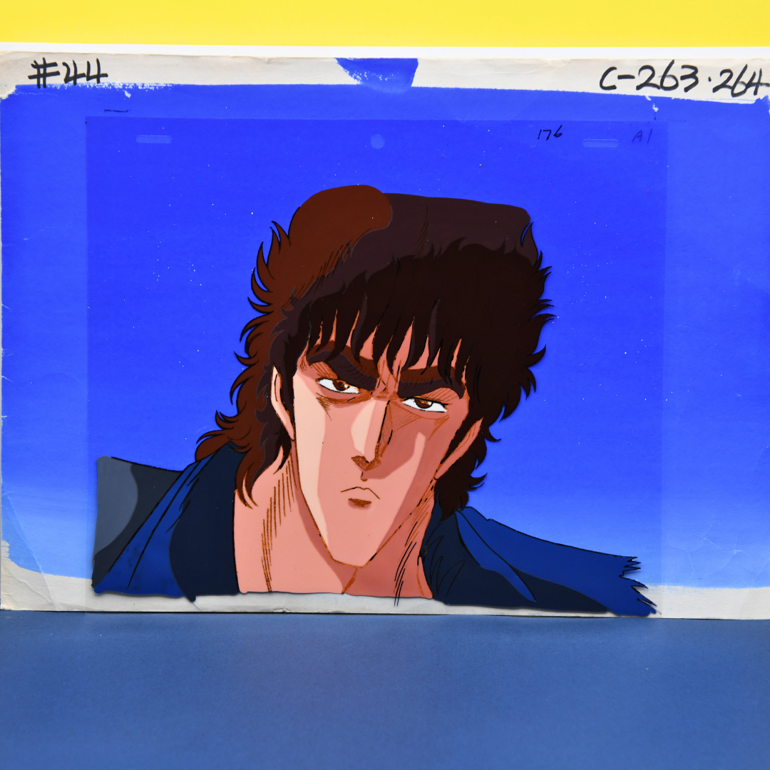 Fist of the North Star (Hokuto no Ken) – Kenshiro Close-Up, Fire in the Eyes – original animation production artwork – detail 2