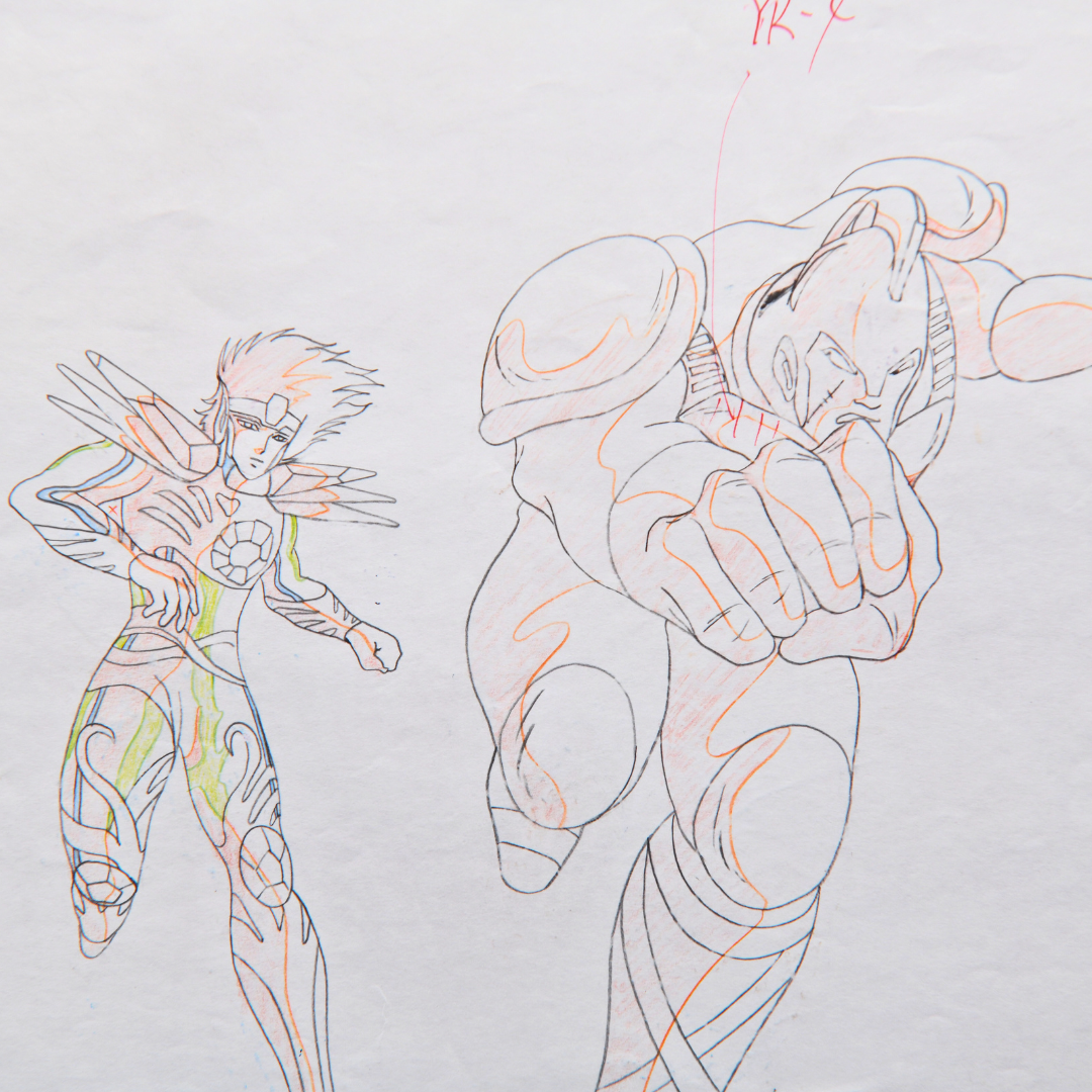 Saint Seiya – Crystal Saint Visiting the Pope – original animation production artwork – detail 3