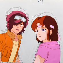 Load image into Gallery viewer, Fist of the North Star - Lin and Bat Afraid - Original Animation Cel and Douga (Attached)