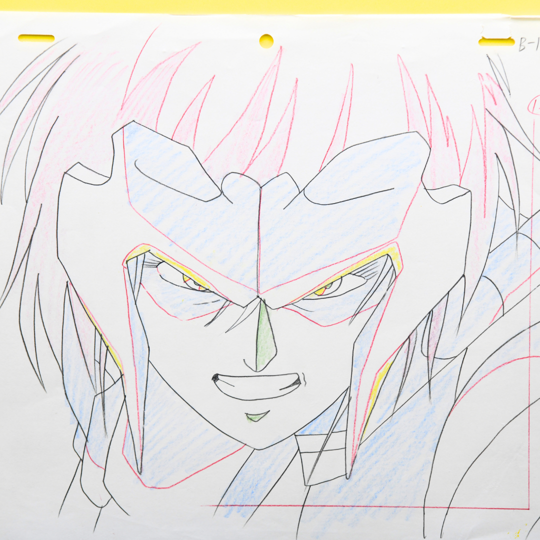 Shurato: The Legend of the Heavenly Sphere – Shurato Hidaka in Combat – original animation production artwork – detail 4