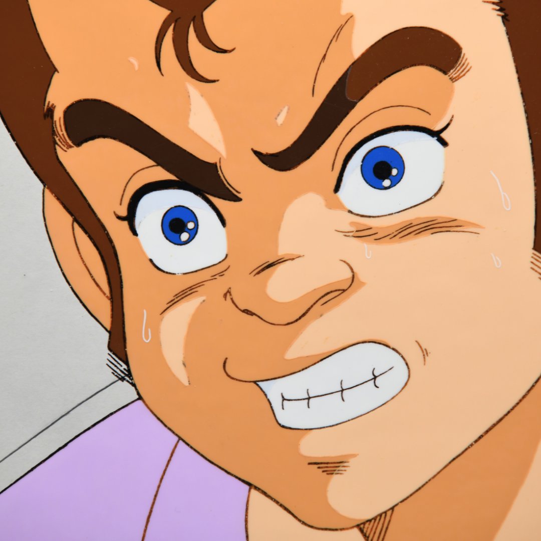 Sakigake!! Otokojuku – Gokukoji Hidemaro Close-Up – original animation production artwork – detail 3