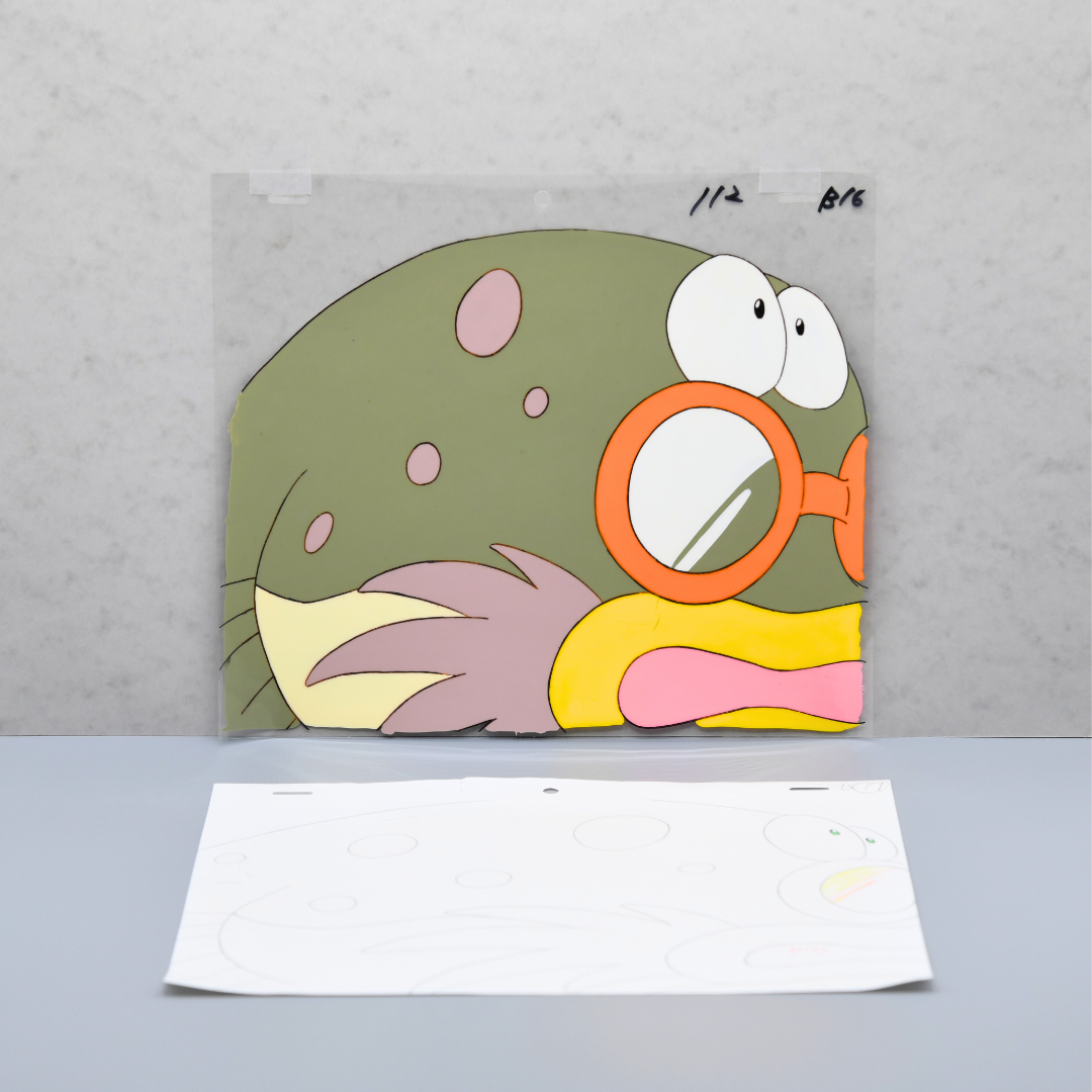 10 Frogs: Funny Fish Production Cel + Dōga (Toei Video/Tohokushinsha/Trans Arts, ca. 1990s) – original animation production artwork – detail 3