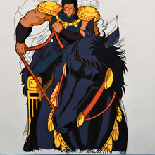 Load image into Gallery viewer, Fist of the North Star - Tetsuo Hara - Raoh riding Kokuoh-Go - Original Animation Cel and Douga Attached B13