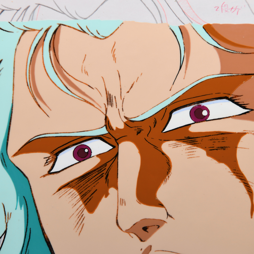 Fist of the North Star (Hokuto no Ken) – Rei Suffering Close-Up – original animation production artwork – detail 3