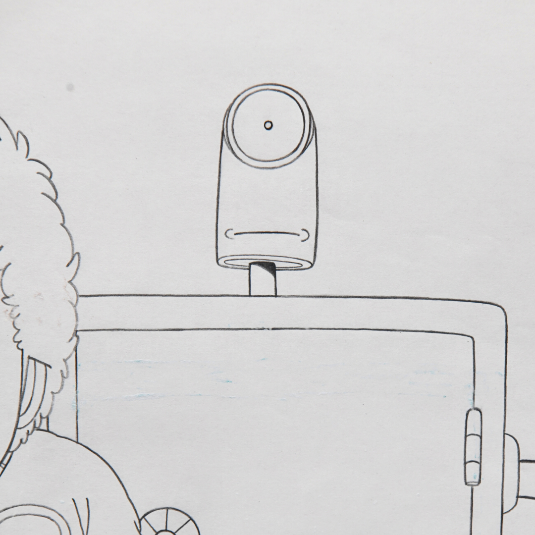 Dr. Slump – Senbei with Robot Safe Back from Grocery Scene – original animation production artwork – detail 5