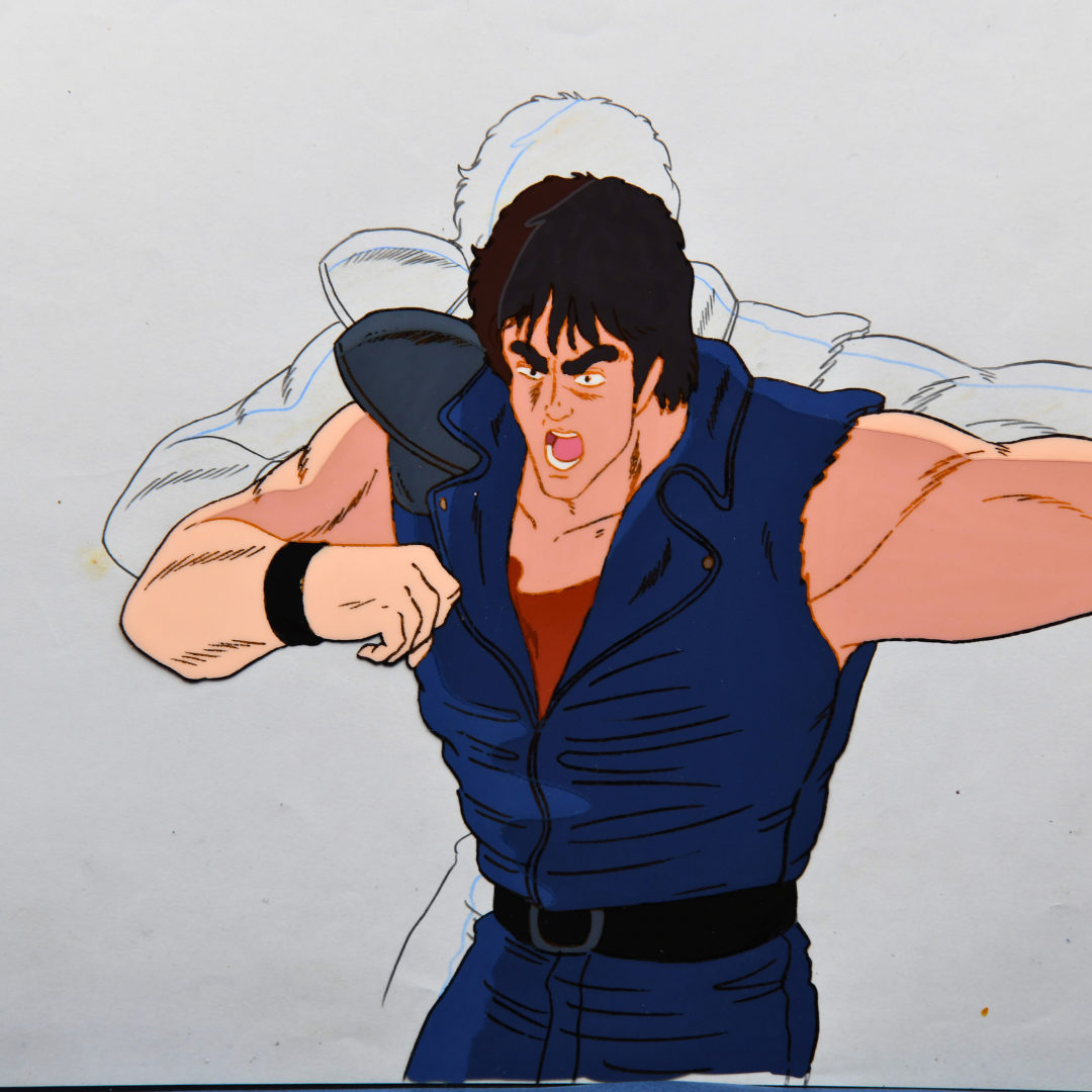 Fist of the North Star (Hokuto no Ken) – Kenshiro Fighting – original animation production artwork – detail 4