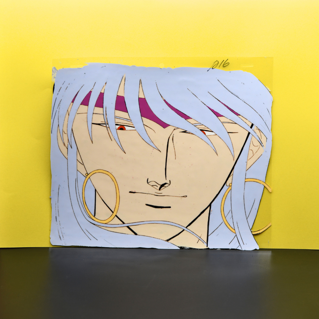 Shurato: The Legend of the Heavenly Sphere – Gai Kuroki Close-Up, Wind in His Hair – original animation production artwork – detail 4