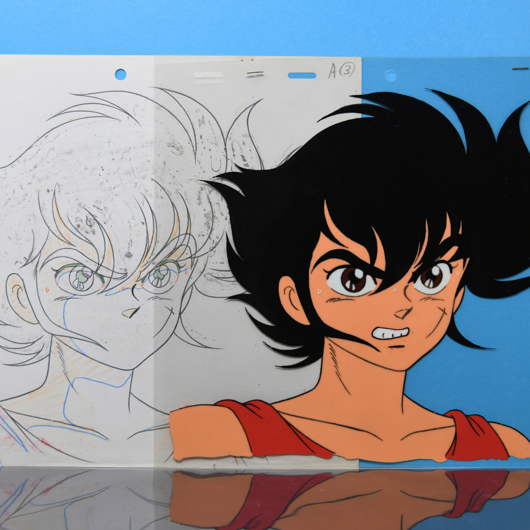 Jūshin Liger – Ken Taiga Close-Up – original animation production artwork – detail 4