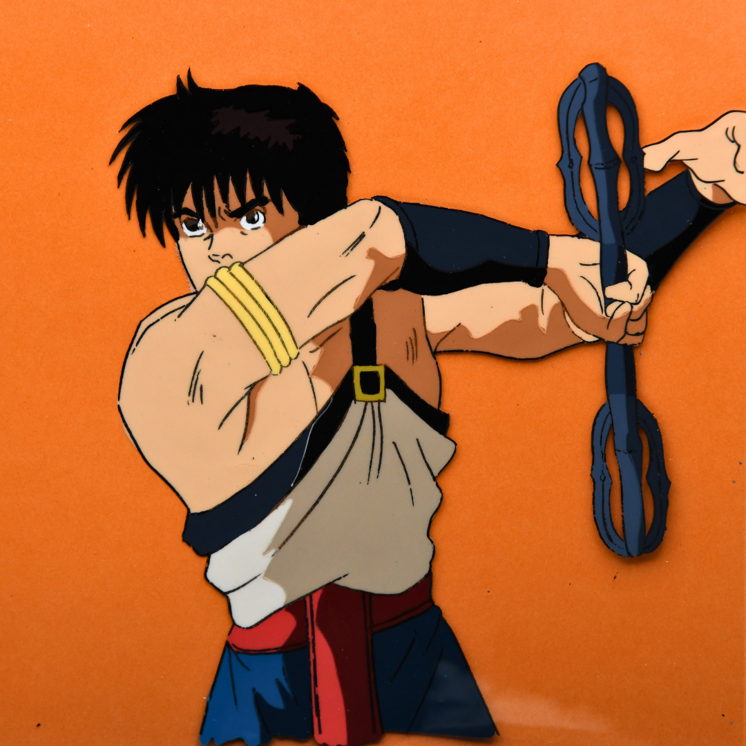 Shurato: The Legend of the Heavenly Sphere – Shurato Hidaka Holding His Vajra – original animation production artwork – detail 5
