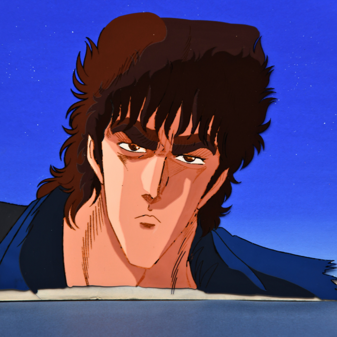 Fist of the North Star (Hokuto no Ken) – Kenshiro Close-Up, Fire in the Eyes – original animation production artwork – detail 3