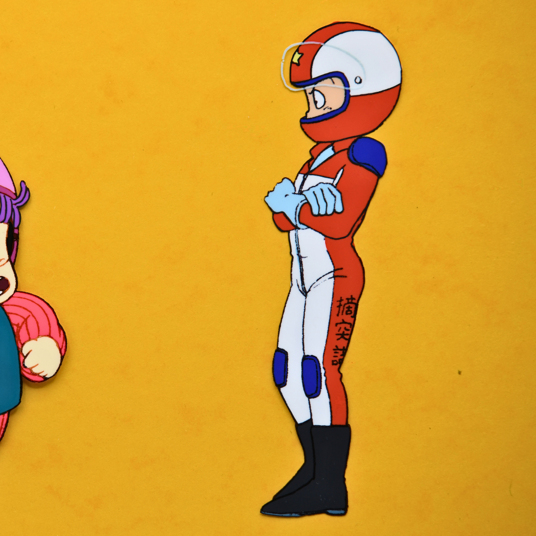 Dr. Slump – Arale & Akane at the Race – original animation production artwork – detail 4