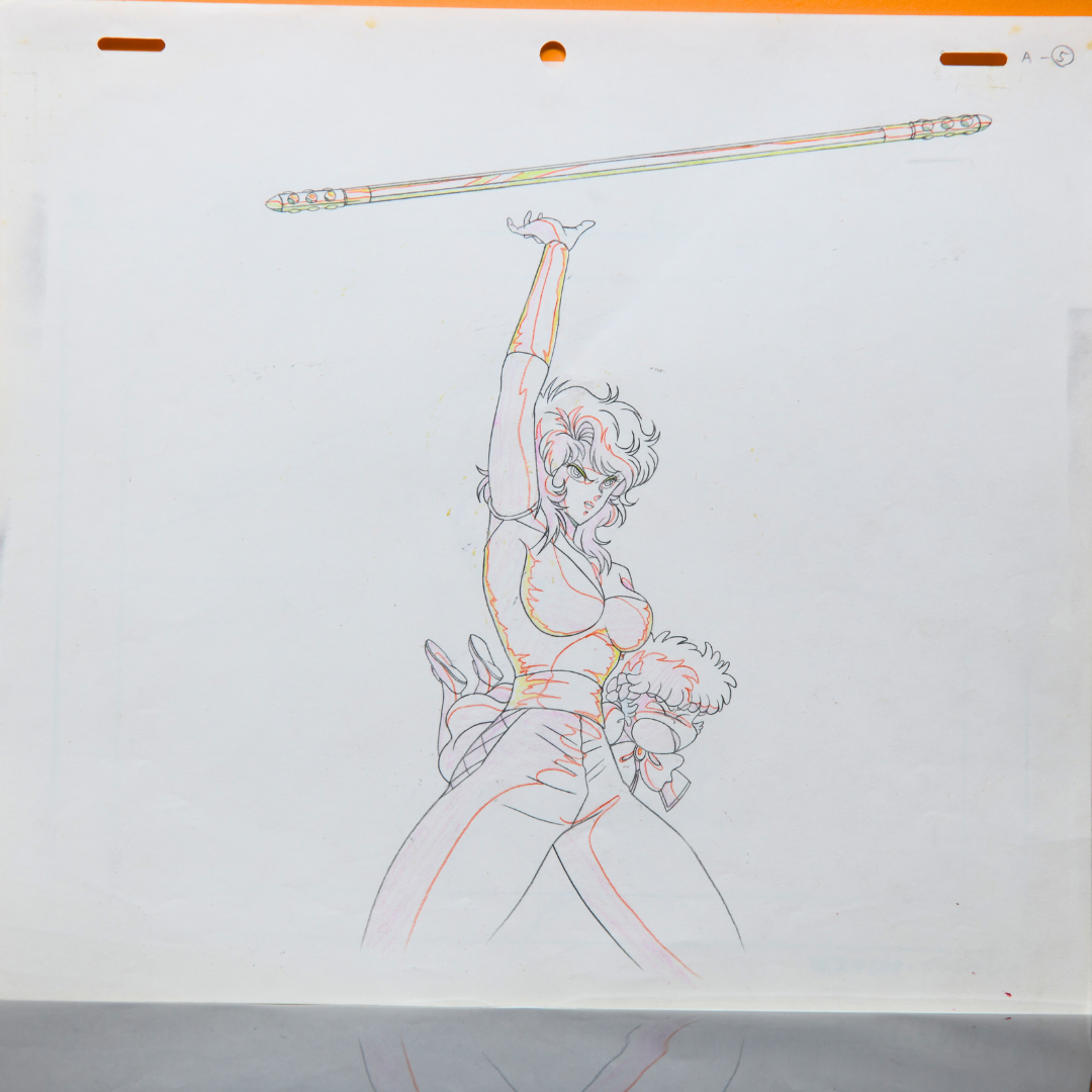Project A-Ko: The Versus – Liza Holding C-Ko Kotobuki, Heroic Pose – original animation production artwork – detail 5