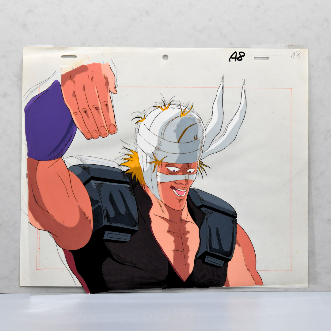 Fist of the North Star: The Movie (Hokuto no Ken) – Jagi Fighting – Original Animation Cel + Douga (Stuck) (Toei Animation, 1986)