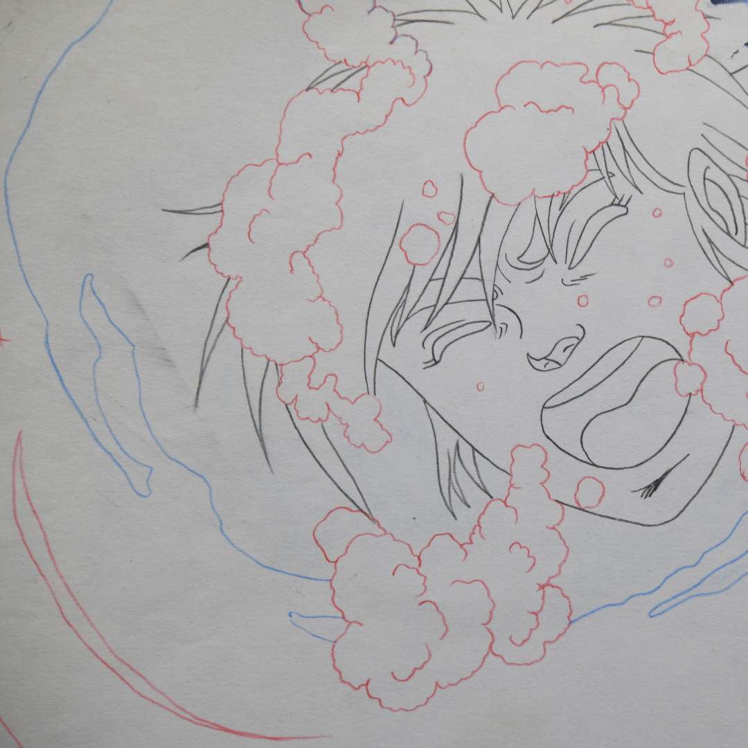 Shurato: The Legend of the Heavenly Sphere – Shurato Hidaka Drawing – original animation production artwork – detail 6