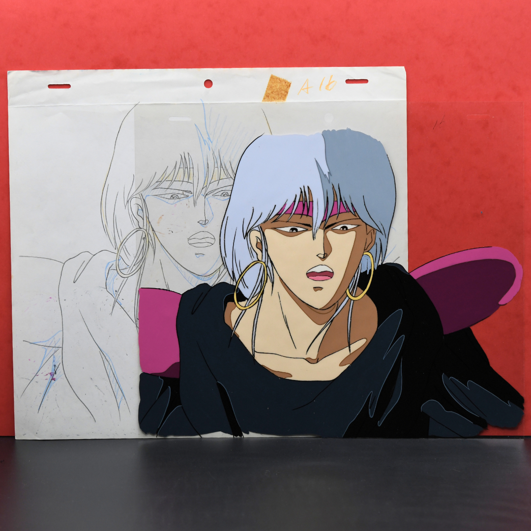 Shurato: The Legend of the Heavenly Sphere – Gai Kuroki Surprised – original animation production artwork – detail 6