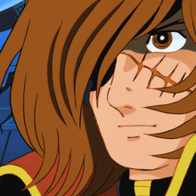 Load image into Gallery viewer, Captain Harlock - Captain Harlock Close Up - Original Production Anime Cel + Douga + Original Background and Studio Envelope