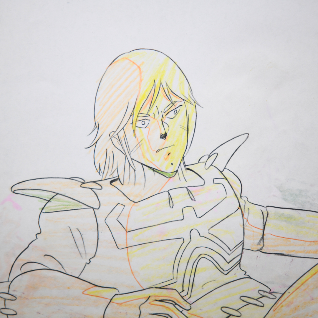 Aura Battler Dunbine – Shot Weapon & Muisy Por in Spaceship – original animation production artwork – detail 5