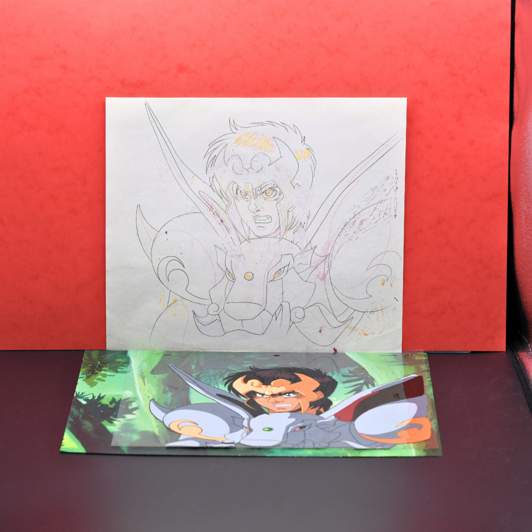 Shurato: The Legend of the Heavenly Sphere – Shurato Hidaka During Battle – original animation production artwork – detail 4