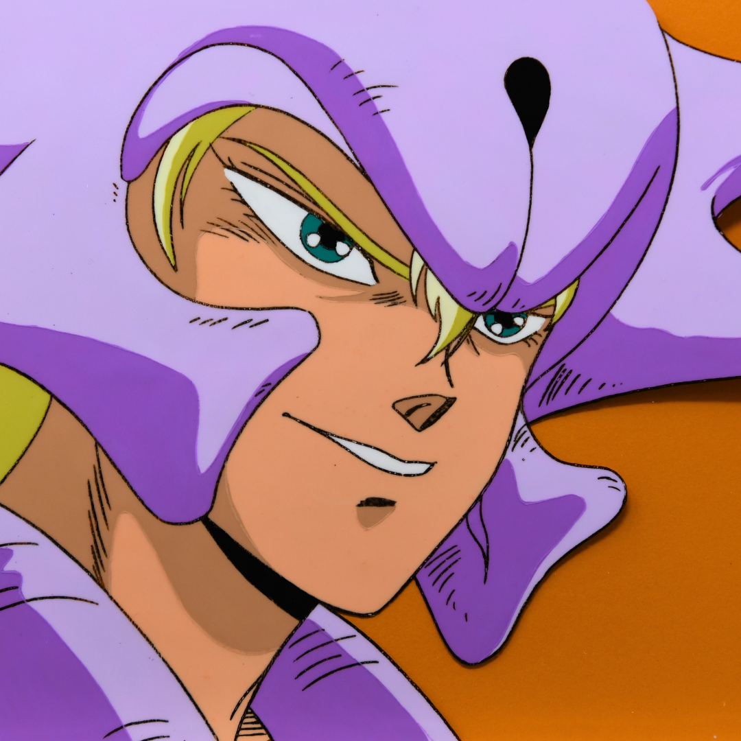 Jūshin Liger – Ryu Dolk Close-Up in Armour – original animation production artwork – detail 4