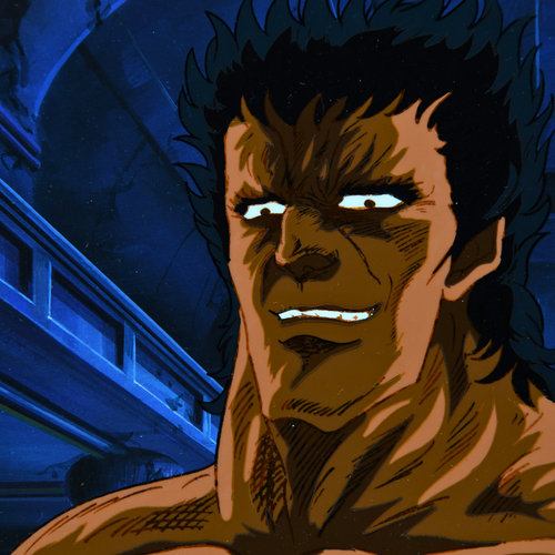 Fist of the North Star - Raoh Devilish Smile - Original Animation Cel and Douga with Original Background