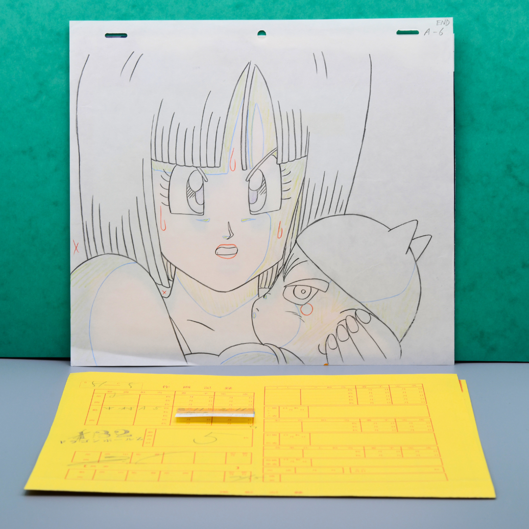 Dragon Ball Z – Bulma with Baby Trunks – original animation production artwork – detail 4