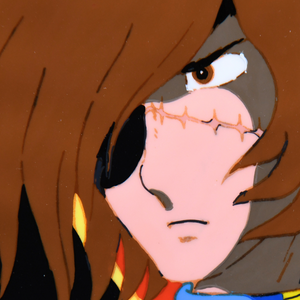 Captain Harlock - Captain Harlock Close Up - Original Production Anime Cel + Original Background