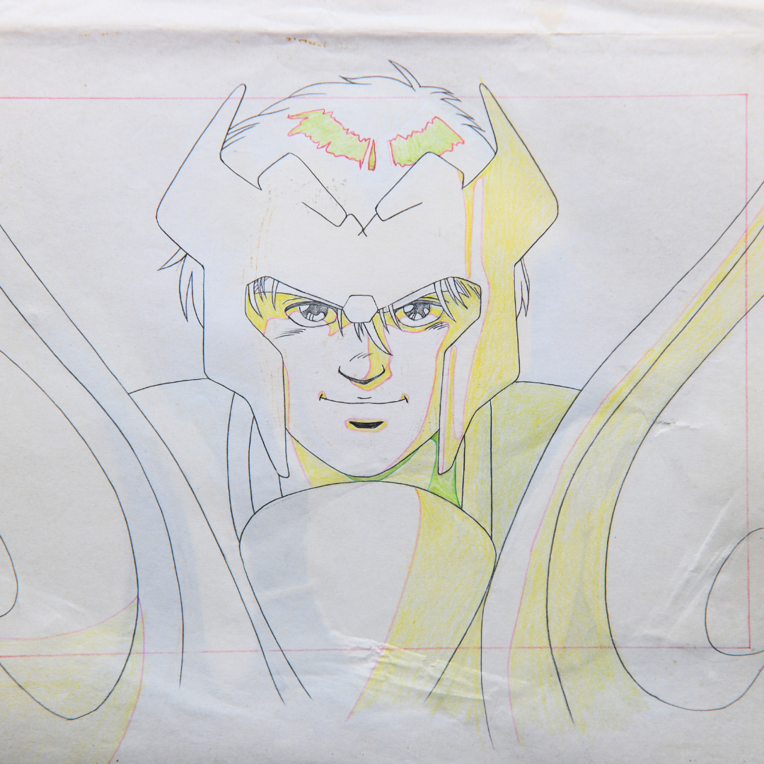 Shurato: The Legend of the Heavenly Sphere – Shurato Hidaka Smiling with Confidence – original animation production artwork – detail 5
