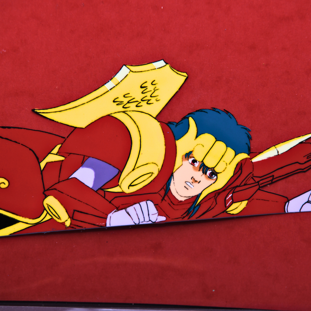 Shurato: The Legend of the Heavenly Sphere – Shurato Hidaka and Renge Falling to the Ground – original animation production artwork – detail 7