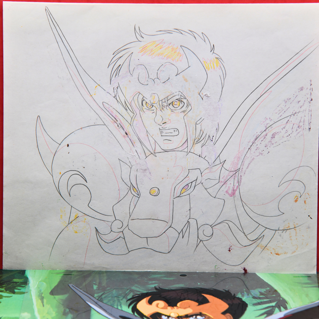 Shurato: The Legend of the Heavenly Sphere – Shurato Hidaka During Battle – original animation production artwork – detail 5
