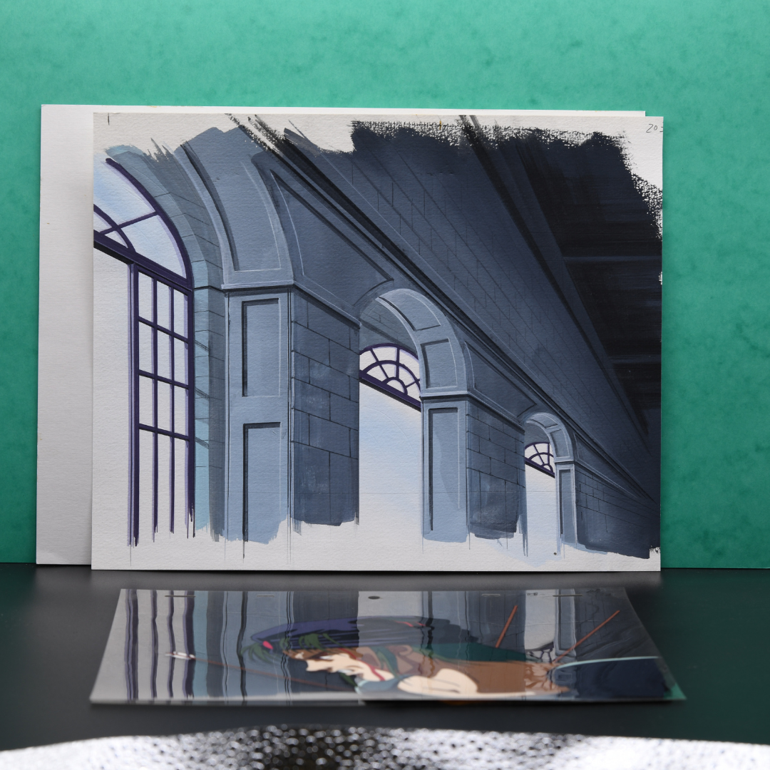 Shurato: The Legend of the Heavenly Sphere – Mayuri Wounded by Arrows – original animation production artwork – detail 6