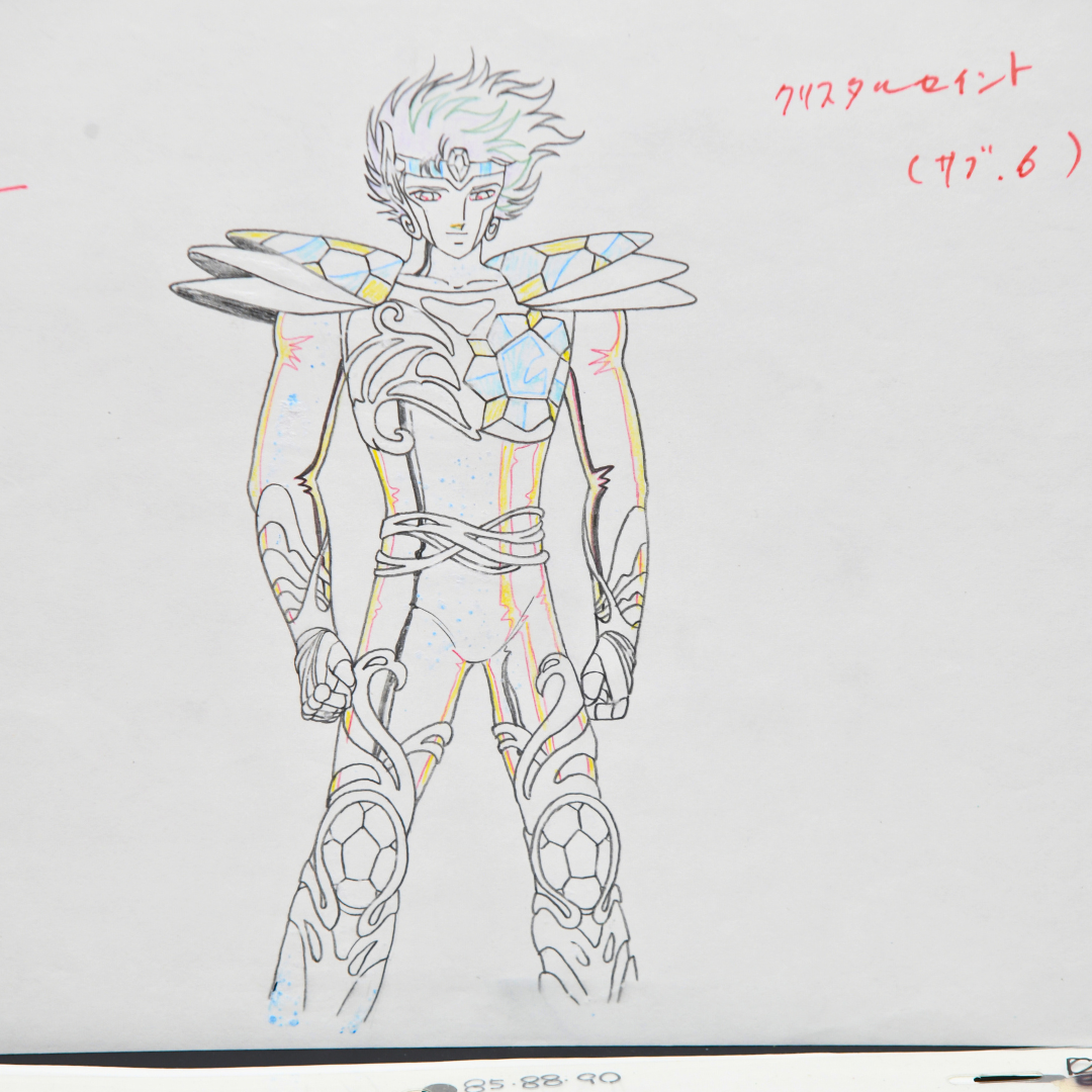 Saint Seiya – Crystal Saint and Kraken Isaac – original animation production artwork – detail 8