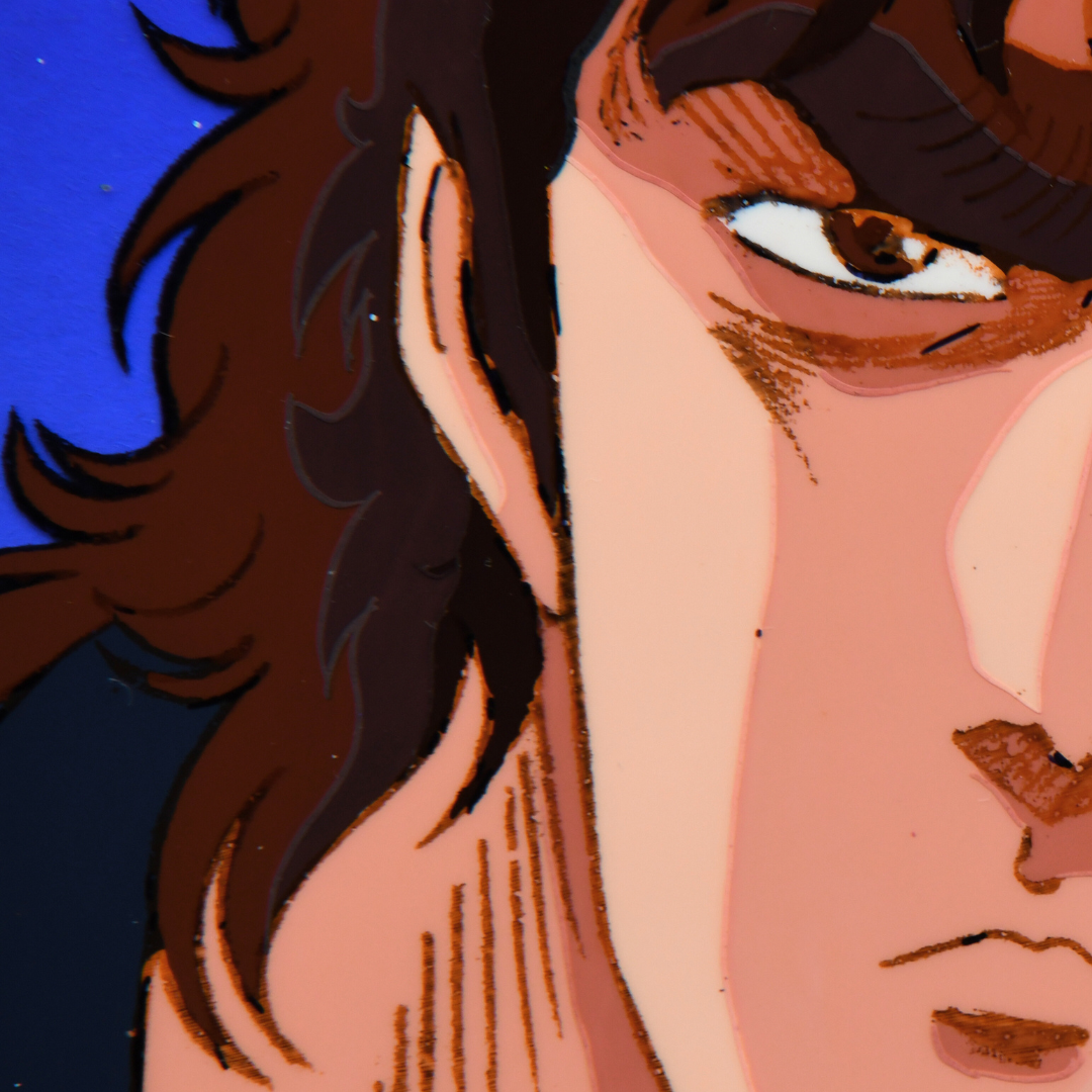 Fist of the North Star (Hokuto no Ken) – Kenshiro Close-Up, Fire in the Eyes – original animation production artwork – detail 8