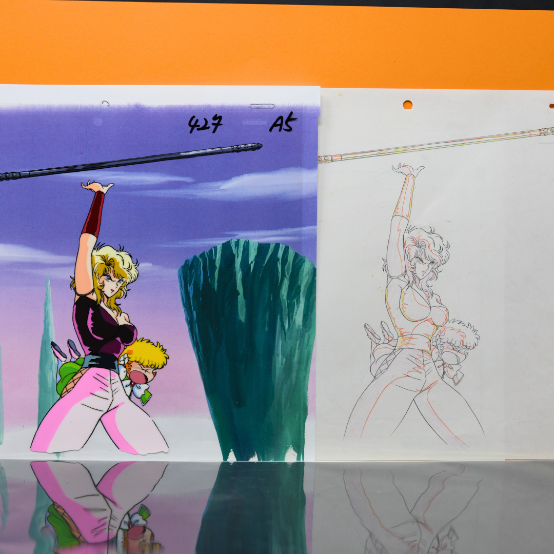 Project A-Ko: The Versus – Liza Holding C-Ko Kotobuki, Heroic Pose – original animation production artwork – detail 7