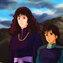 Load image into Gallery viewer, Fist of the North Star - Raoh, Leia and child - Original Animation Cel and douga with Original Background Ep 129 XL