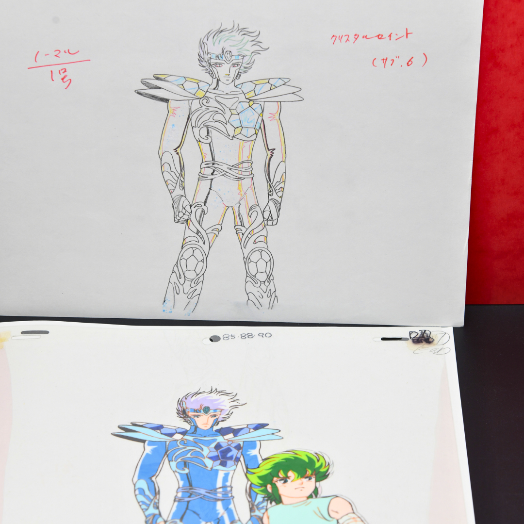 Saint Seiya – Crystal Saint and Kraken Isaac – original animation production artwork – detail 9
